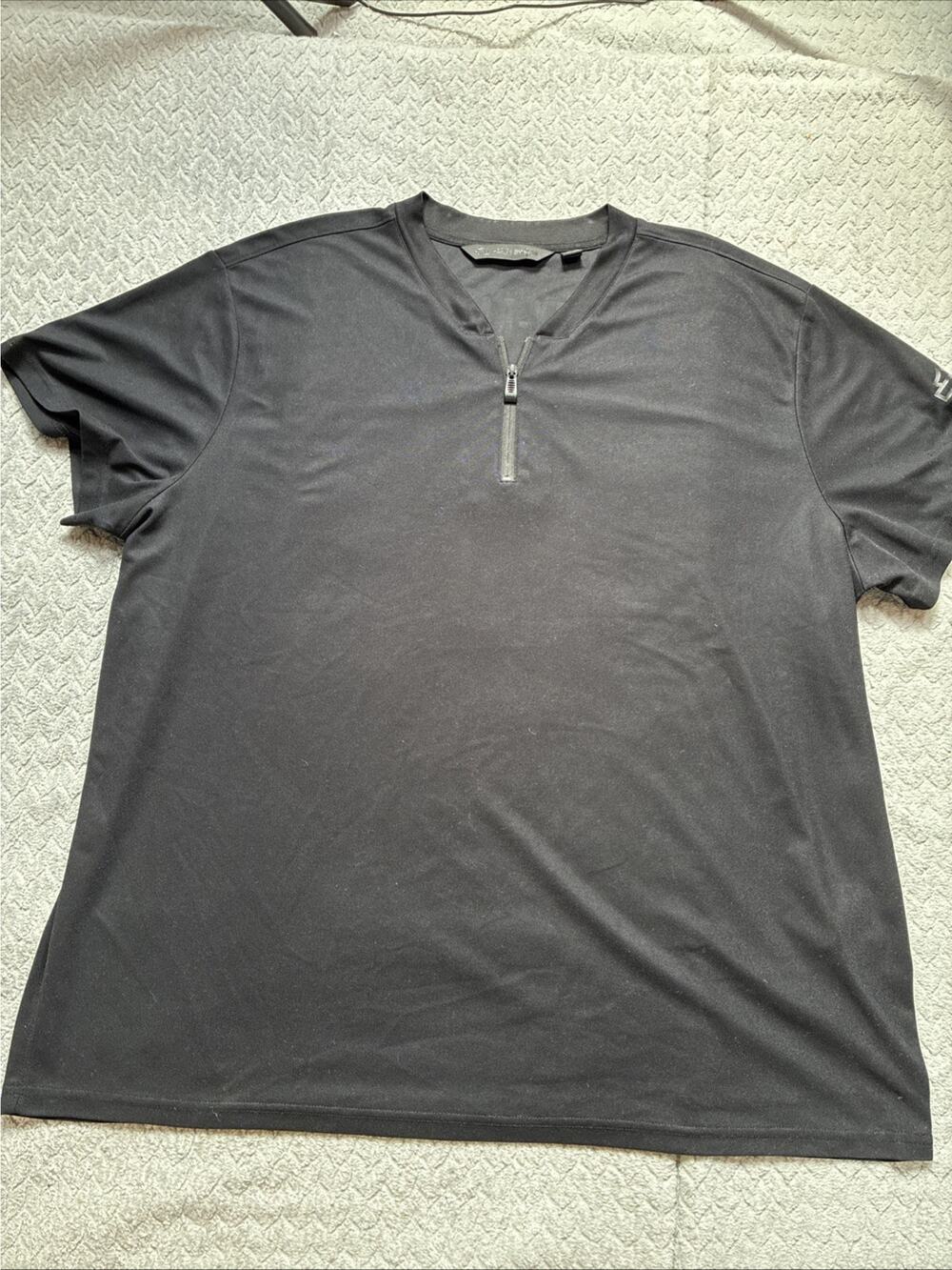 Harley Davidson Mens 3XL Slim Black Polo Shirt Performance Casual 1/4 Zip